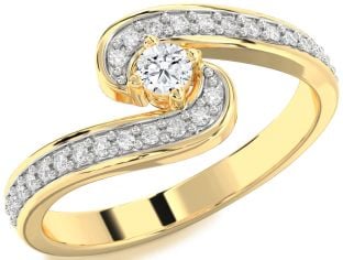 Diamond Gold Round Promise Ring