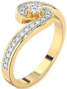 Diamond Gold Round Pave Promise Ring