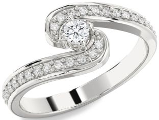 Diamond Platinum Round Promise Ring