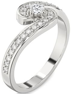 Diamond Platinum Round Pave Promise Ring