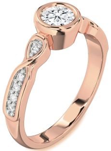 Diamond Rose Gold Round Solitaire Engagement Ring
