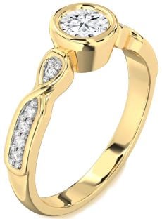 Diamond Gold Round Solitaire Engagement Ring