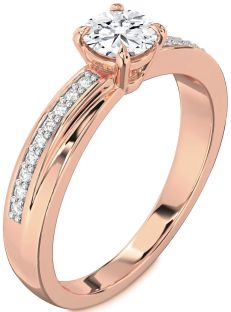 Diamond Rose Gold Round Solitaire Engagement Ring