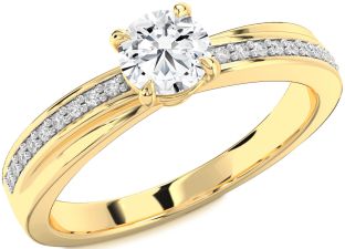 Diamond Gold Round Solitaire Engagement Ring