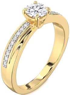 Diamond Gold Round Solitaire Engagement Ring