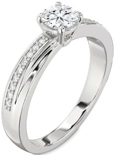 Diamond White Gold Round Solitaire Engagement Ring