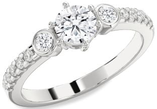 Diamond White Gold Round Three Stone Engagement Ring
