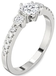 Diamond White Gold Round Three Stone Engagement Ring