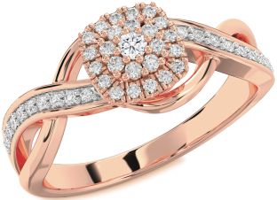 Diamond Rose Gold Infinity Round Promise Ring