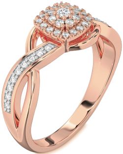 Diamond Rose Gold Infinity Round Promise Ring