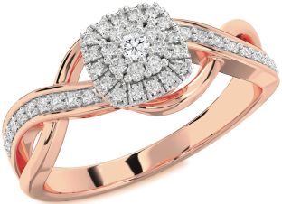 Diamond White Rose Gold Infinity Round Promise Ring