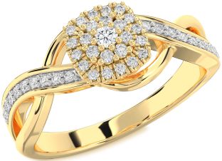 Diamond Gold Infinity Round Promise Ring