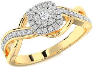 Diamond Platinum & Yellow Gold Infinity Round Promise Ring