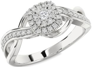 Diamond White Gold Infinity Round Promise Ring
