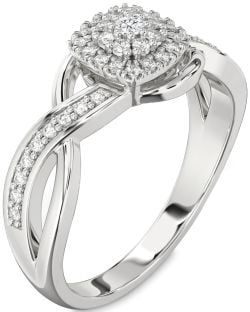 Diamond White Gold Infinity Round Promise Ring