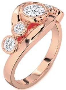 Diamond Rose Gold Round Engagement Ring