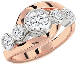 Diamond White Rose Gold Round Engagement Ring