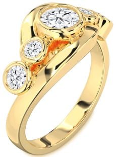 Diamond Gold Round Engagement Ring