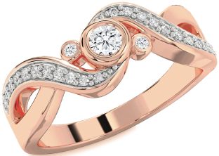 Diamond Rose Gold Infinity Round Promise Ring