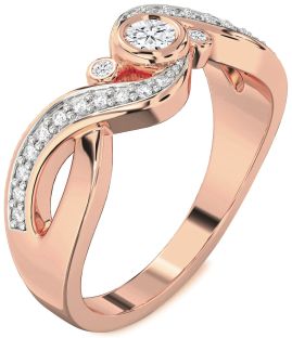 Diamond Rose Gold Infinity Round Promise Ring