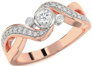 Diamond Platinum & Rose Gold Infinity Round Promise Ring
