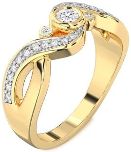 Diamond Gold Infinity Round Promise Ring