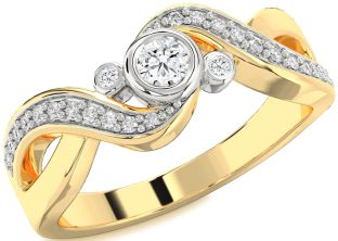 Diamond Platinum & Yellow Gold Infinity Round Promise Ring