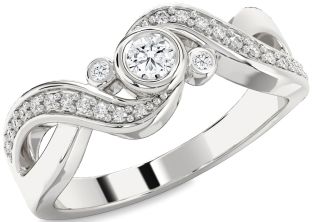 Diamond White Gold Infinity Round Promise Ring