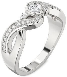 Diamond White Gold Infinity Round Promise Ring