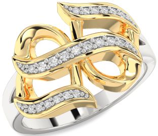 Diamond Silver & 10K gold Infinity Ring
