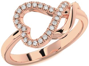 Diamond Rose Gold Heart Ring