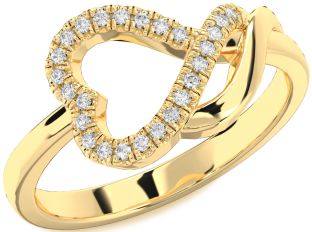 Diamond Gold Heart Ring