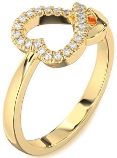 Diamond Gold Heart Ring