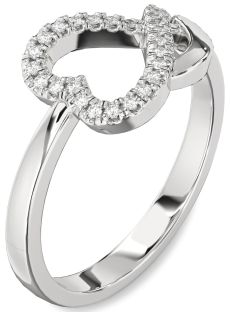 Diamond White Gold Heart Ring