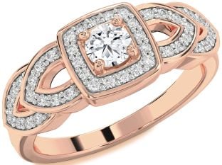 Diamond Rose Gold Halo Round Promise Ring