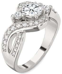 Diamond White Gold Round Three Stone Engagement Ring