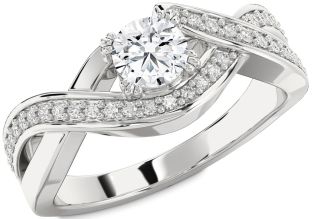 Diamond White Gold Infinity Round Solitaire Engagement Ring