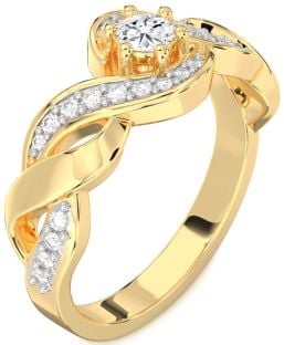 Diamond Gold Knot Round Promise Ring