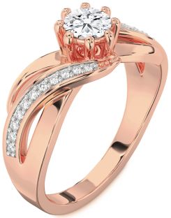 Diamond Rose Gold Round Solitaire Engagement Ring