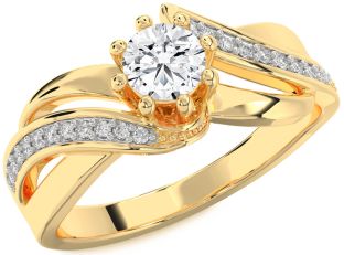 Diamond Gold Round Solitaire Engagement Ring