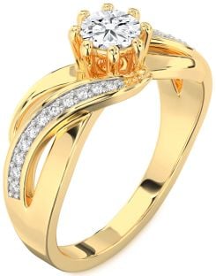 Diamond Gold Round Solitaire Engagement Ring