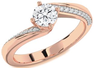 Diamond Rose Gold Round Solitaire Engagement Ring