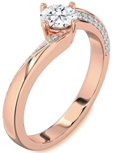 Diamond Rose Gold Round Solitaire Engagement Ring