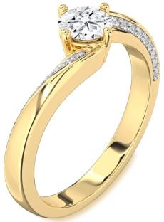 Diamond Gold Round Solitaire Engagement Ring