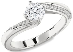 Diamond White Gold Round Solitaire Engagement Ring