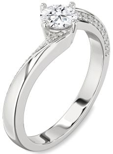 Diamond White Gold Round Solitaire Engagement Ring