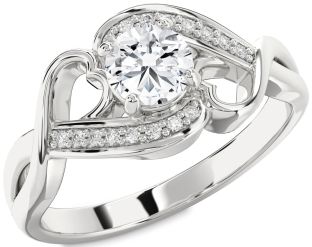 Diamond White Gold Heart Solitaire Engagement Ring