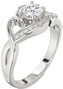 Diamond White Gold Heart Solitaire Engagement Ring