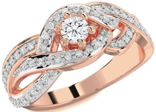 Diamond Rose Gold Round Promise Ring