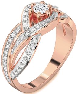 Diamond Rose Gold Round Promise Ring